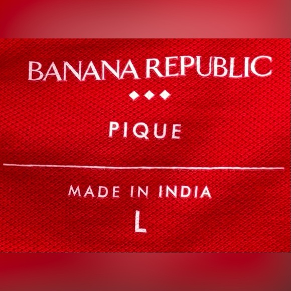 Banana Republic Pique ColorBlock Polo Shirt Size Large Red / Navy - Picture 3 of 3
